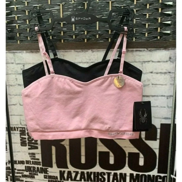 Spyder L 2Pk Logo Reversible Convertible Bralette - Picture 1 of 6